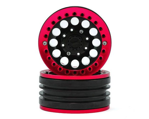 XTA-XS-59564RD  Xtra Speed 1.9 Aluminum Iron Clock Mass Beadlock Wheel (Red) (2)