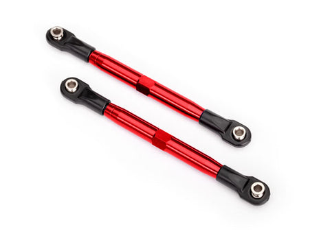 TRA6742R Toe links (TUBES red-anodized, 7075-T6 aluminum, stronger than titanium) (87mm) (2)/ rod ends (4)/ aluminum wrench (1)