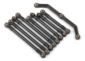 TRA9742R Suspension link set, complete (front & rear) (includes steering link (1), front lower links (2), front upper links (2), rear lower links (4)) (assembled with hollow balls)