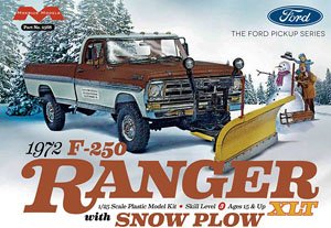 MOE2568 1972 FORD F-250 4x4 WITH SNOW PLOW 1/25 SCALE MODEL KIT