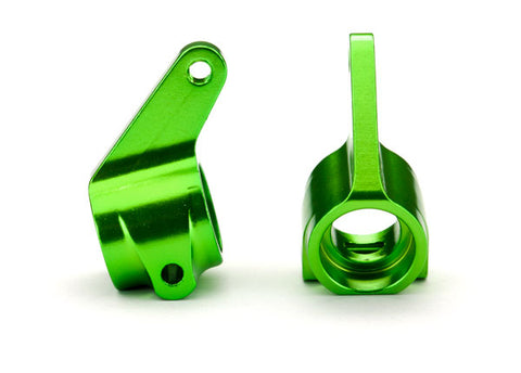 TRA3636G Steering blocks, Rustler /Stampede /Bandit (2), 6061-T6 aluminum (green-anodized)/ 5x11mm ball bearings (4)