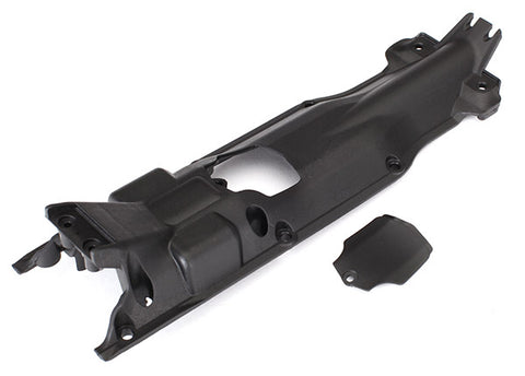 TRA5637x Skidplate, transmission, nylon (black)/ cover