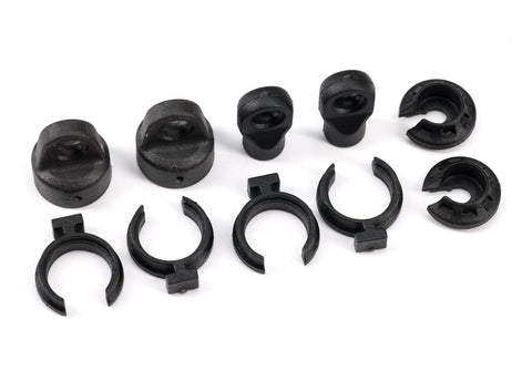 TRA9762A Shock cap (2)/ spring perch (2)/ rod end (2)/ spring preload spacer (4)