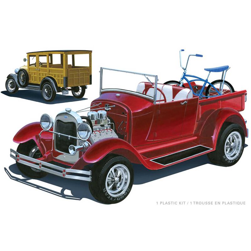 AMT1269M 1929 Ford Woody Pickup Model (includes a bike model)