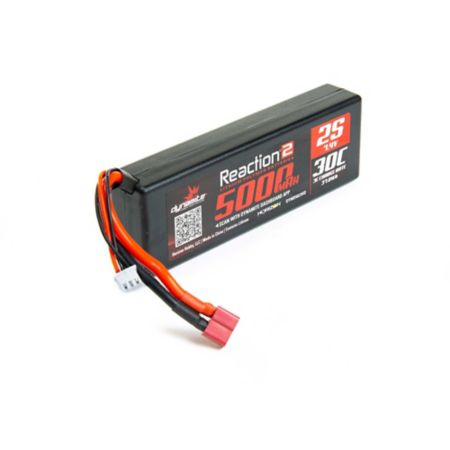 DYNB5023HD Reaction 2.0 7.4V 5000 mAh 30C 2S Hardcase LiPo Battery, Deans
