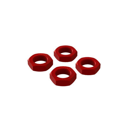 AR310906 Aluminum Wheel Nut 17mm Red (4)