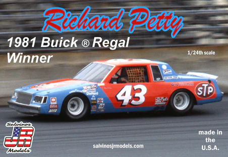 SJMRPB1981D RICHARD PETTY #43 1981 BUICK REGAL 1/24 SCALE MODEL KIT