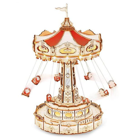ROEEA02 Robotime Wooden Puzzle  Music Box 3D Swing Ride