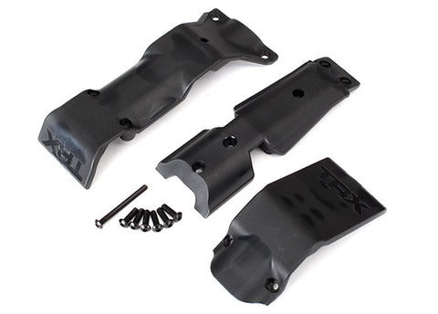 TRA8637 Skid plate set, front/ skid plate, rear/ 3x10 BCS (6)/ 3x30 BCS (1) (fits #8629 & 8630 bulkheads)