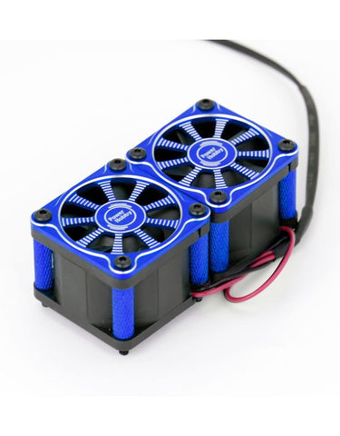 PHBPHF116BLUE  TWISTER TWIN / DUAL 40mm 1/8 1/5 MOTOR ALUMINUM COOLING FAN