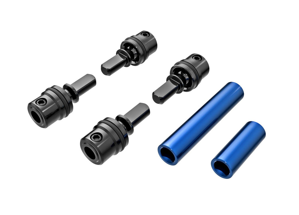 TRA9751-BLUE Driveshafts, center, male (steel) (4)/ driveshafts, center, female, 6061-T6 aluminum (blue-anodized) (front & rear)/ 1.6x7mm BCS (with threadlock) (4
