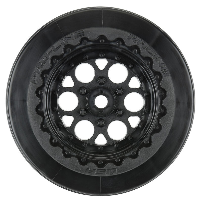 PRO279403 1/10 Showtime+ Wide Rear 2.2"/3.0" 12mm Drag Wheels (2) Black