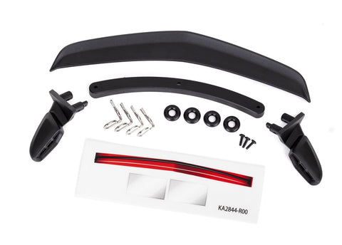 TRA8392  Mirrors, side, black (left & right)/ mirror retainers (2)/ body clips (4)/ o-rings (4)/ spoiler, black/ spoiler retainer (1)/ 1.6x5 BCS (self-tapping) (3) (fits #8391 body)