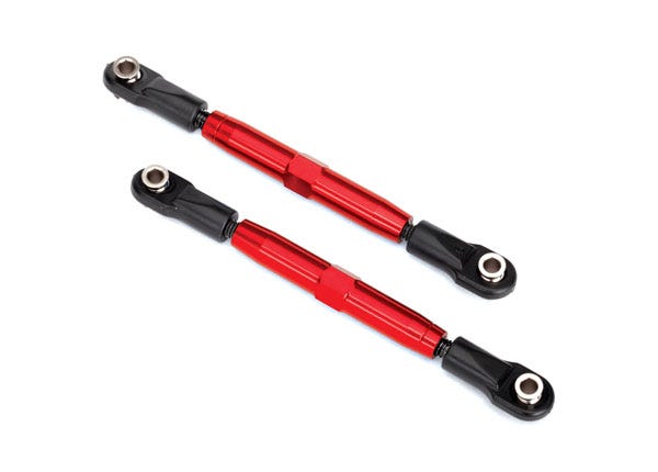 TRA3644R Camber links, rear (TUBES red-anodized, 7075-T6 aluminum, stronger than titanium) (73mm) (2)/ rod ends (4)/ aluminum wrench (1)