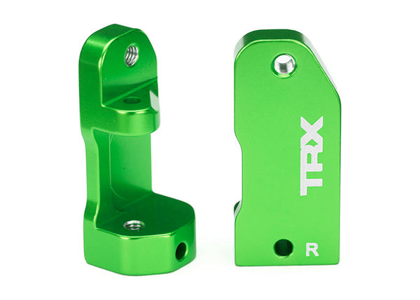 TRA3632G Caster blocks, 30-degree, green-anodized 6061-T6 aluminum (left & right)/ suspension screw pin (2)