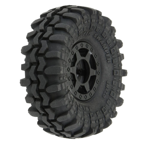1/24 Super Swamper F/R 1.0" Tires MTD 7mm Blk (4)