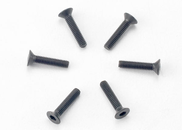 TRA2526 Screws, 2.5x12mm countersunk machine (hex drive) (6)