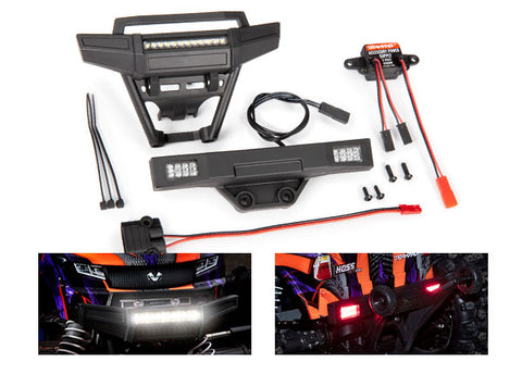 TRA9095 LED light set, complete (includes front and rear bumpers with LED lights, 3-volt accessory power supply, and power tap connector (with cable) (fits #9011 body)