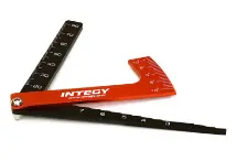 C27287 RED  Aluminum Alloy Ruler, Ride Height (1.5-to-7.0mm) & Camber Gauge for 1/10 TC & Drift