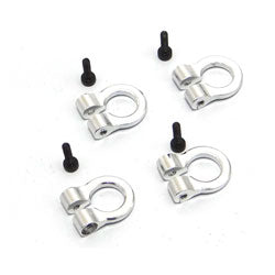 HRACC80808 1/10 Scale Alum Silver Tow Shackle D-Rings (4)