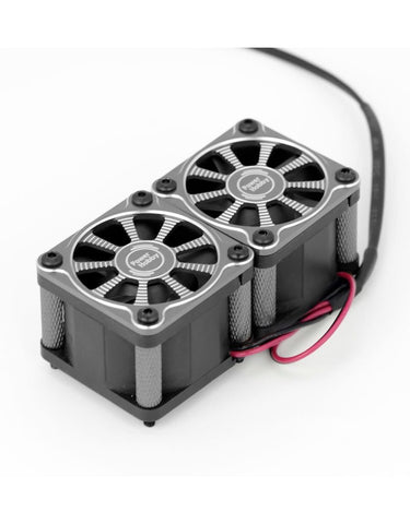 PHBPHF116BLACK  TWISTER TWIN DUAL 40mm 1/8 1/5 MOTOR ALUMINUM COOLING FAN
