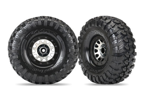 TRA8172 Tires and wheels, assembled (Method 105 black chrome beadlock wheels, Canyon Trail 2.2' tires, foam inserts) (1 left, 1 right)