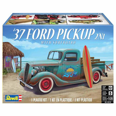 RMX854516 1/25 37 Ford Pickup 2 n 1 with Surfboard Model Kit