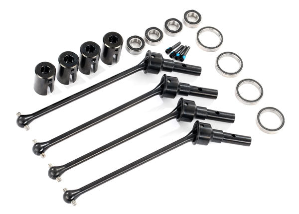 TRA8996X Driveshafts, steel constant-velocity (assembled), front or rear (4) (for use with #8995 WideMaxx suspension kit)