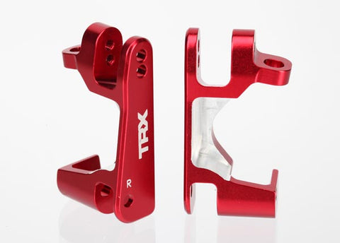 TRA6832R - Caster blocks (c-hubs), 6061-T6 aluminum, left & right (red-anodized)