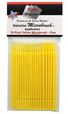 BRU-1301 Alpha Micro Brush Yellow:  Fine (25pk)