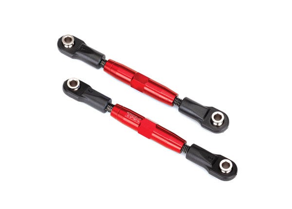 TRA3643R Camber links, front (TUBES red-anodized, 7075-T6 aluminum, stronger than titanium) (83mm) (2)/ rod ends (4)/ aluminum wrench (1)