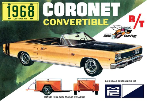MPC978  1/25 1968 Dodge Coronet Convertible w/Trailer 1968