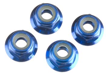Nuts Flanged Nylon Locking 4mm Blue (4) (Part # TRA1747R)