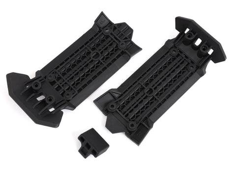TRA7844 Skid plate, front (1), rear (1)/ rubber impact cushion (1)