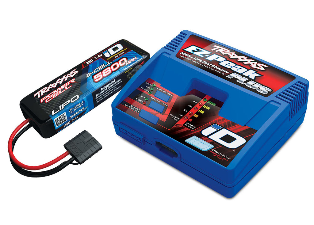 TRA2992 Battery/charger completer pack (includes #2970 iD charger (1), #2843X 5800mAh 7.4V 2-cell 25C LiPo battery (1))