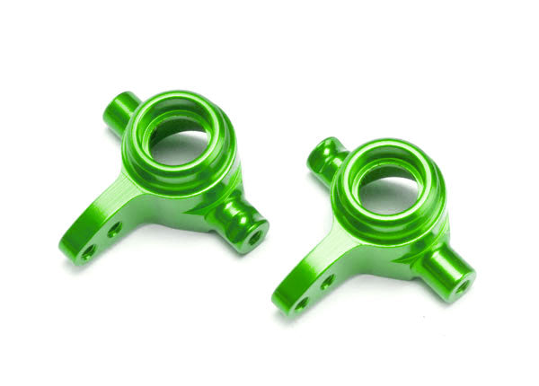 TRA6837G Steering blocks, 6061-T6 aluminum (green-anodized), left & right