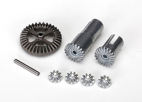 TRA7579x Gear set, differential, metal (output gears (2)/ spider gears (4)/ ring gear, 35T (1)/ 2x14.8mm pin (1))